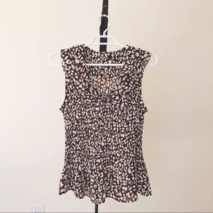 Animal Print Ruffled Blouse